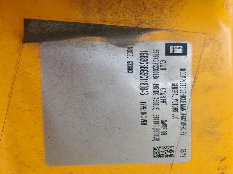 2012 Chevrolet Express G3500 მანქანა იყიდება აუქციონზე, vin: 1GB3G3BG5C1180843, აუქციონის ნომერი: 48575036