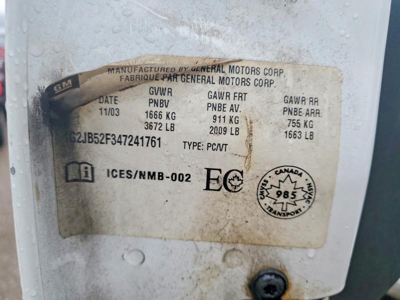 Продажа на аукционе авто 2004 Pontiac Sunfire, vin: 1G2JB52F347241761, номер лота: 49673636