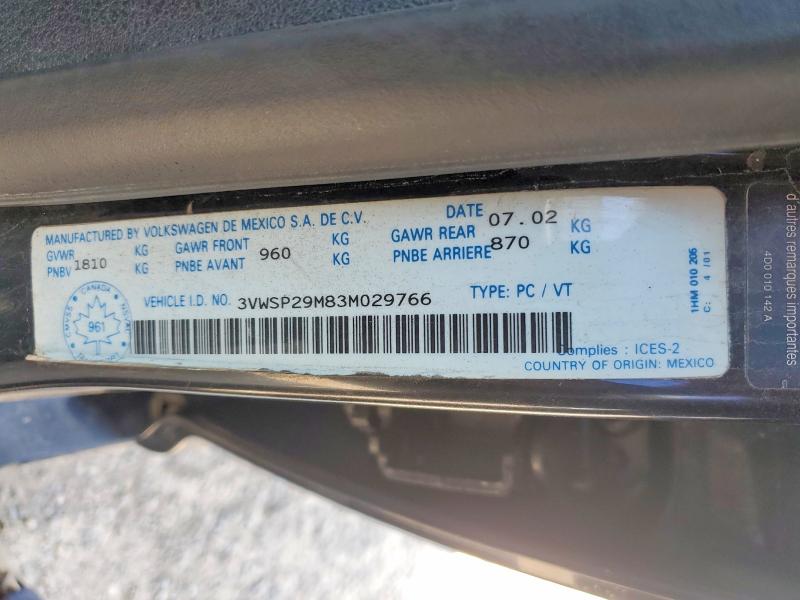 Aukcja sprzedaży 2003 Volkswagen Jetta, vin: 3VWSP29M83M029766, numer aukcji: 46760616