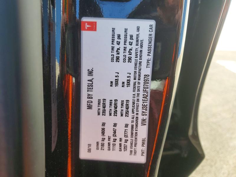 Продажа на аукционе авто 2018 Tesla Model 3, vin: 5YJ3E1EA2JF070978, номер лота: 48158066