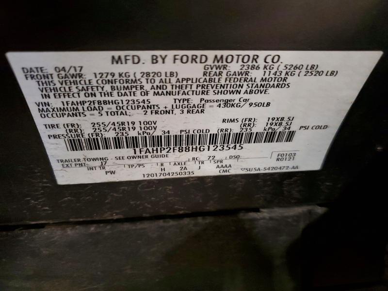 51855396 :رقم المزاد ، 1FAHP2F88HG123545 vin ، 2017 Ford Taurus مزاد بيع