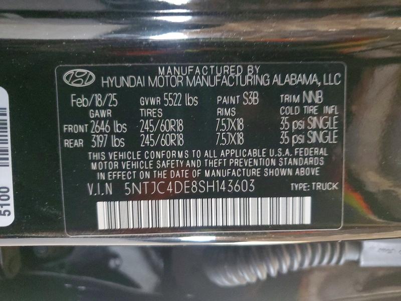 Продаж на аукціоні авто 2025 Hyundai Santa Cruz, vin: 5NTJC4DE8SH143603, номер лоту: 50632446