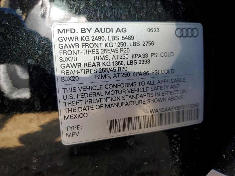 Продажа на аукционе авто 2023 Audi Q5, vin: WA1EAAFY8P2173392, номер лота: 48346846