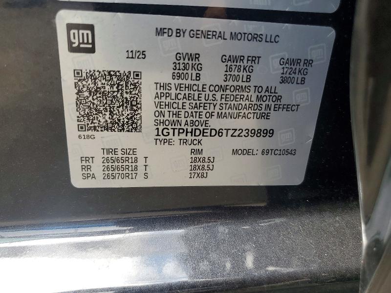 Aukcja sprzedaży 2026 Gmc Sierra, vin: 1GTPHDED6TZ239899, numer aukcji: 51453006