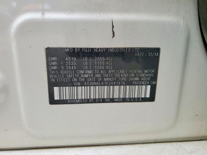 Aukcja sprzedaży 2015 Subaru Legacy, vin: 4S3BNAL61F3041616, numer aukcji: 51786396