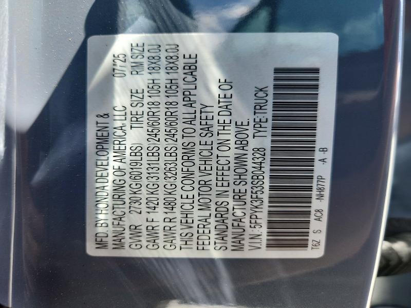 Продажа на аукционе авто 2025 Honda Ridgeline, vin: 5FPYK3F53SB044328, номер лота: 50495626