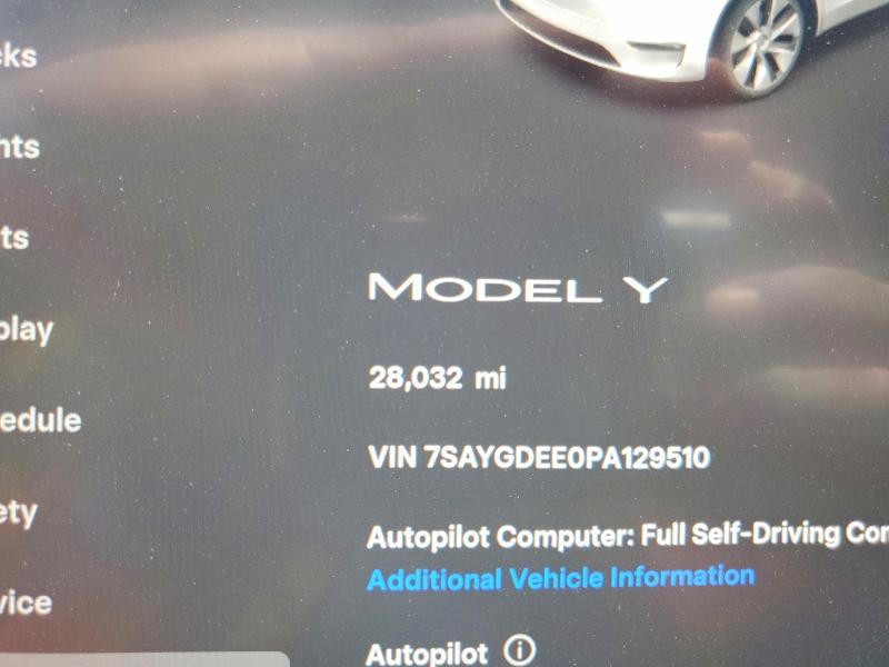 Продажа на аукционе авто 2023 Tesla Model Y, vin: 7SAYGDEE0PA129510, номер лота: 50657196