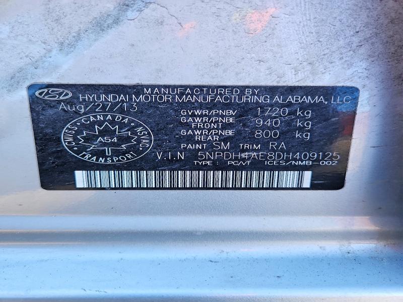Aukcja sprzedaży 2013 Hyundai Elantra, vin: 5NPDH4AE8DH409125, numer aukcji: 50488216