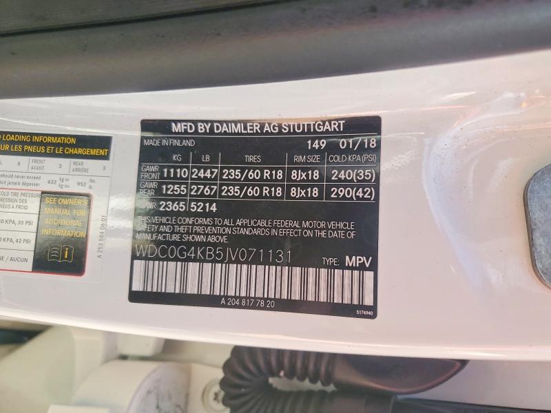 Aukcja sprzedaży 2018 Mercedes-benz Glc, vin: WDC0G4KB5JV071131, numer aukcji: 48369836