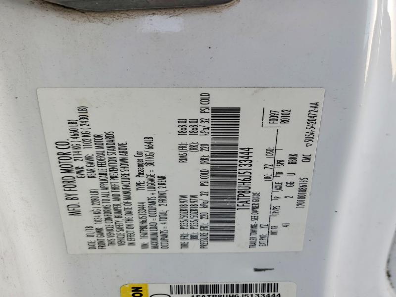 2018 Ford Mustang მანქანა იყიდება აუქციონზე, vin: 1FATP8UH6J5133444, აუქციონის ნომერი: 50984536