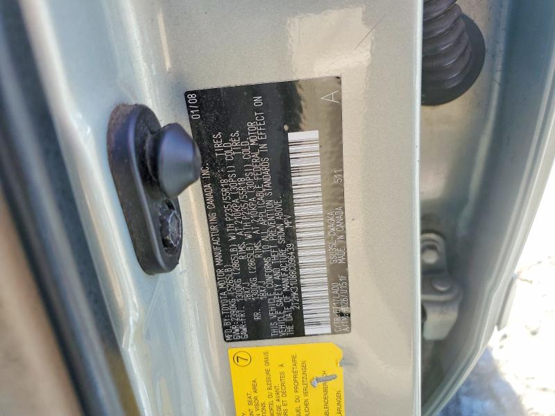 49467316 :رقم المزاد ، 2T2HK31U88C096439 vin ، 2008 Lexus Rx مزاد بيع