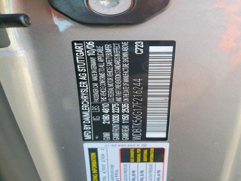 Продажа на аукционе авто 2007 Mercedes-benz Clk, vin: WDBTK56G17F216244, номер лота: 48978996