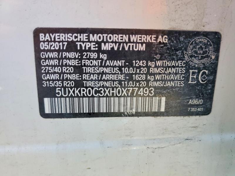 Aukcja sprzedaży 2017 Bmw X5, vin: 5UXKR0C3XH0X77493, numer aukcji: 47948516