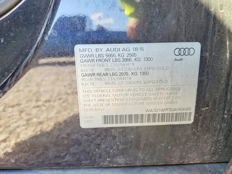 50754986 :رقم المزاد ، WA1D7AFP7GA059066 vin ، 2016 Audi Q5 مزاد بيع