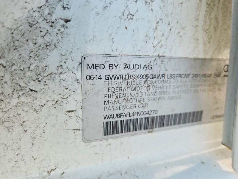 Продажа на аукционе авто 2015 Audi A4, vin: WAUBFAFL4FN004270, номер лота: 48012216
