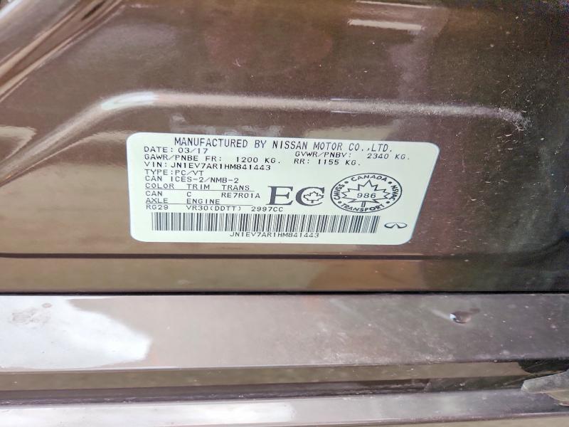 Aukcja sprzedaży 2017 Infiniti Q50, vin: JN1EV7AR1HM841443, numer aukcji: 49738146