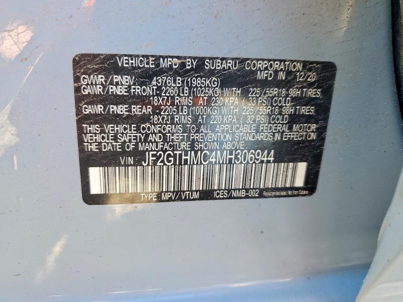 Продажа на аукционе авто 2021 Subaru Crosstrek, vin: JF2GTHMC4MH306944, номер лота: 51190376