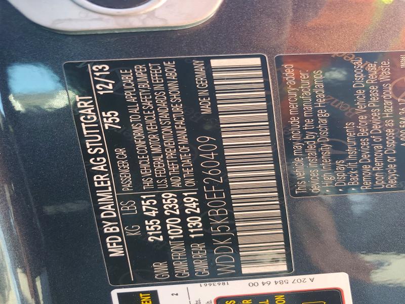 49280196 :رقم المزاد ، WDDKJ5KB0EF260409 vin ، 2014 Mercedes-benz E مزاد بيع