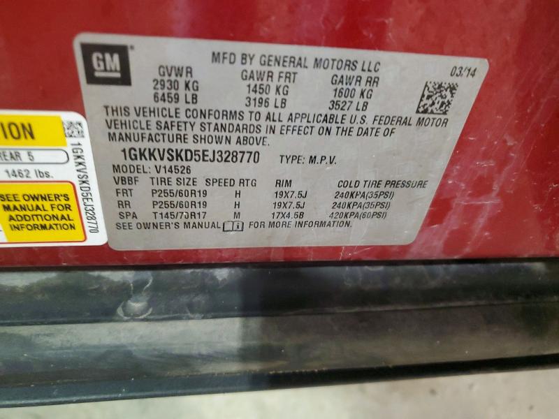 Продаж на аукціоні авто 2014 Gmc Acadia, vin: 1GKKVSKD5EJ328770, номер лоту: 48438956