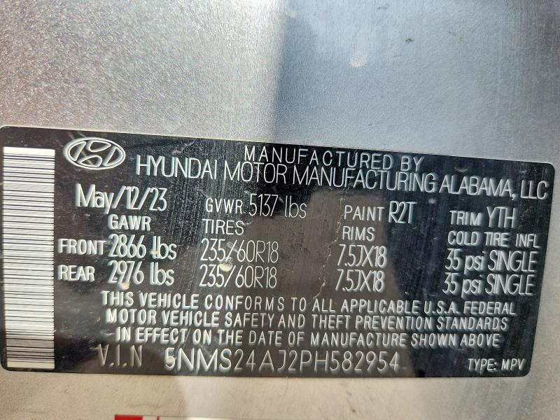 Aukcja sprzedaży 2023 Hyundai Santa Fe, vin: 5NMS24AJ2PH582954, numer aukcji: 49723606