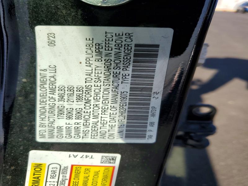 Продажа на аукционе авто 2023 Honda Civic, vin: 19XFL2H82PE019075, номер лота: 51656426