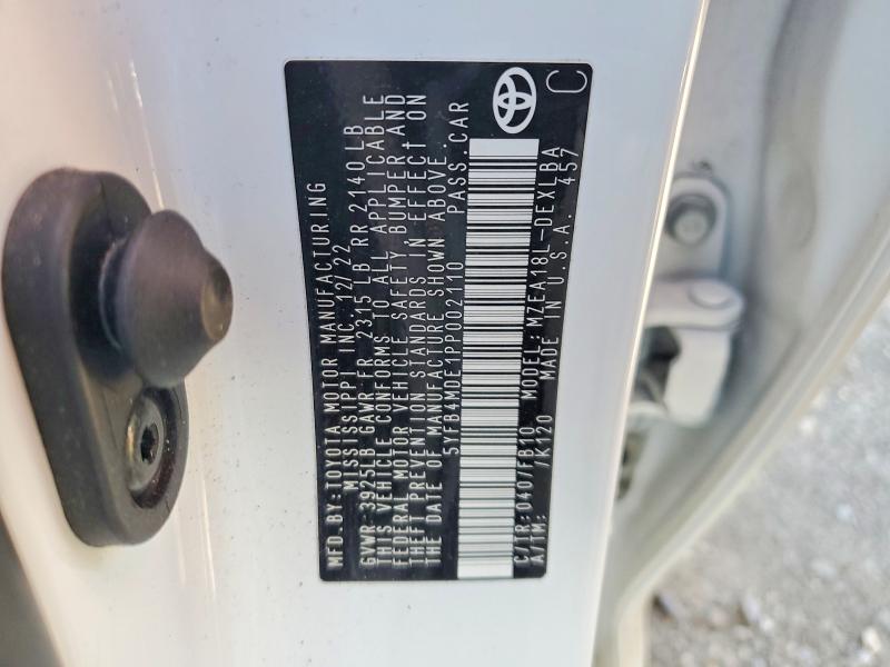 49177776 :رقم المزاد ، 5YFB4MDE1PP002110 vin ، 2023 Toyota Corolla مزاد بيع