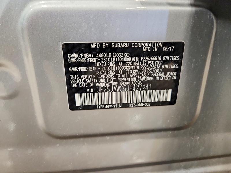 Aukcja sprzedaży 2018 Subaru Forester, vin: JF2SJAWC5JH427241, numer aukcji: 51883476