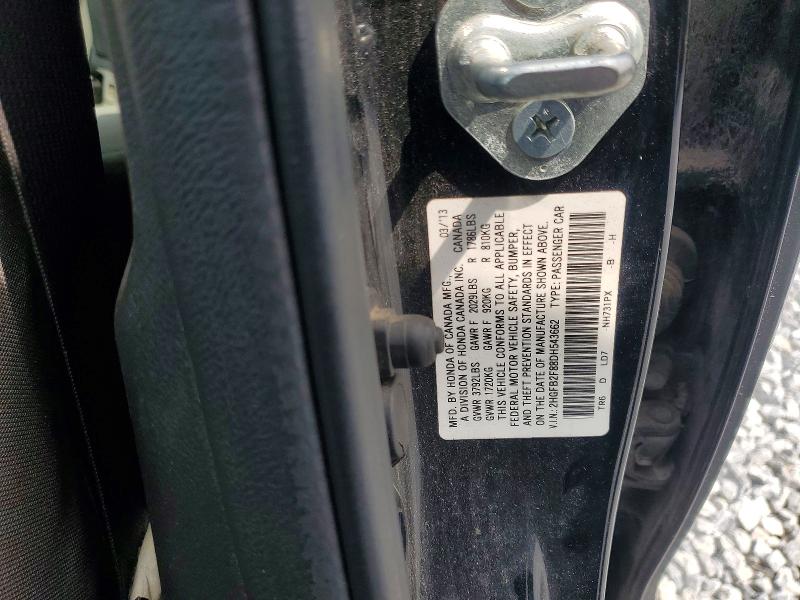 51506536 :رقم المزاد ، 2HGFB2F88DH543662 vin ، 2013 Honda Civic مزاد بيع