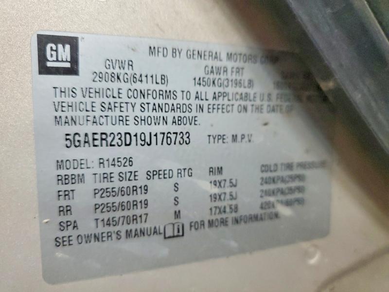 Продаж на аукціоні авто 2009 Buick Enclave, vin: 5GAER23D19J176733, номер лоту: 50639586