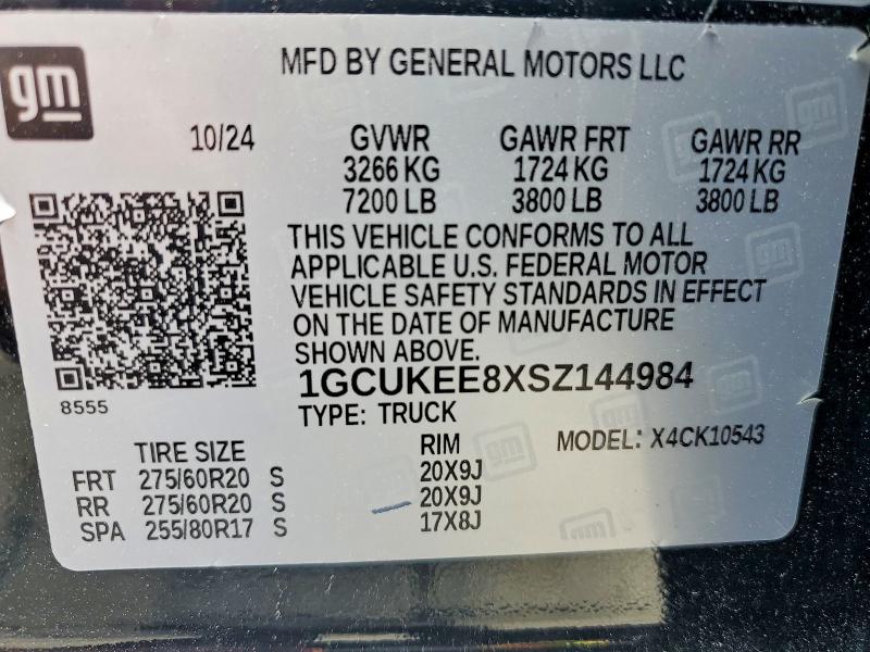 2025 Chevrolet Silverado მანქანა იყიდება აუქციონზე, vin: 1GCUKEE8XSZ144984, აუქციონის ნომერი: 49569496