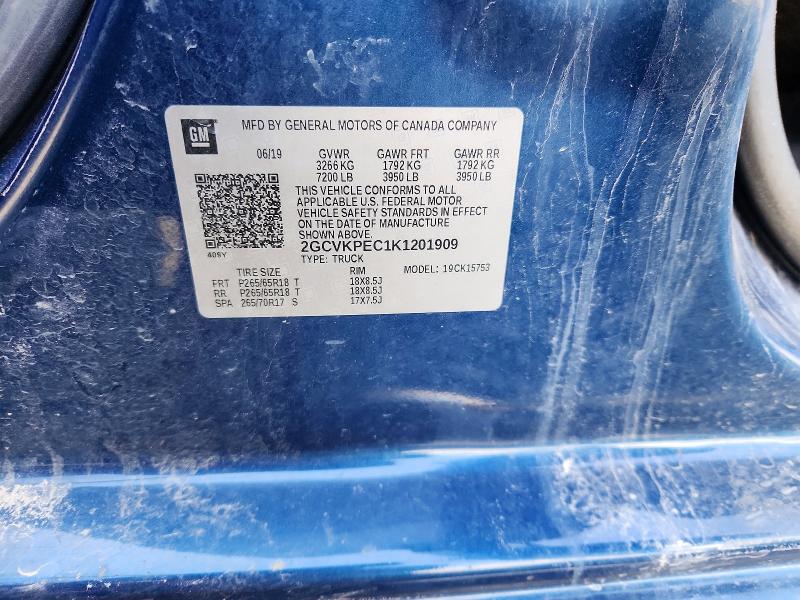 Продаж на аукціоні авто 2019 Chevrolet Silverado Ld, vin: 2GCVKPEC1K1201909, номер лоту: 50286536