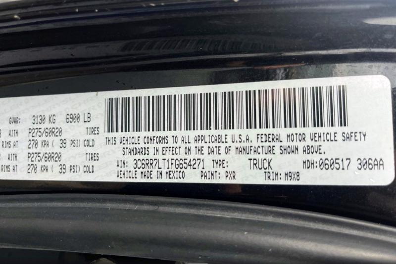 2015 Ram 1500 მანქანა იყიდება აუქციონზე, vin: 3C6RR7LT1FG654271, აუქციონის ნომერი: 49035986