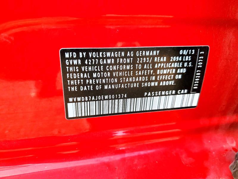 50578806 :رقم المزاد ، WVWDB7AJ0EW001374 vin ، 2014 Volkswagen Golf مزاد بيع