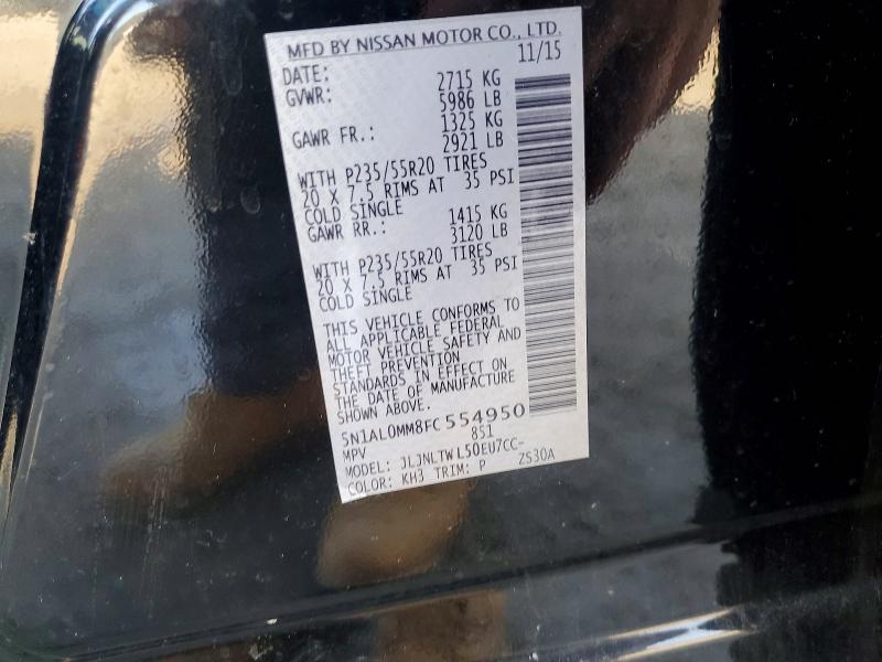 48662306 :رقم المزاد ، 5N1AL0MM8FC554950 vin ، 2015 Infiniti Qx60 مزاد بيع