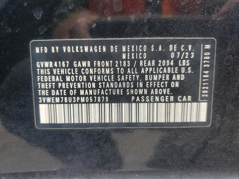 51488576 :رقم المزاد ، 3VWEM7BU3PM057879 vin ، 2023 Volkswagen Jetta مزاد بيع