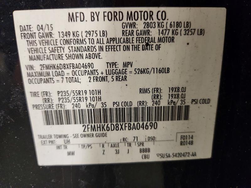 Aukcja sprzedaży 2015 Ford Flex, vin: 2FMHK6D8XFBA04690, numer aukcji: 49589756