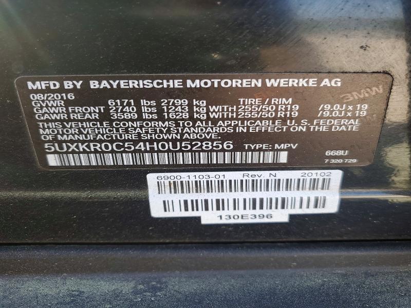 50044566 :رقم المزاد ، 5UXKR0C54H0U52856 vin ، 2017 Bmw X5 مزاد بيع