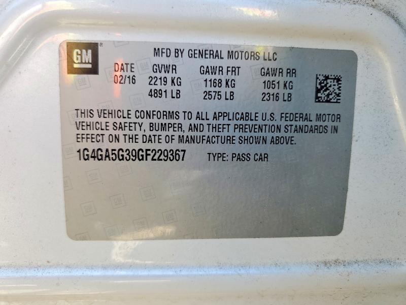 Продаж на аукціоні авто 2016 Buick Lacrosse, vin: 1G4GA5G39GF229367, номер лоту: 48681476