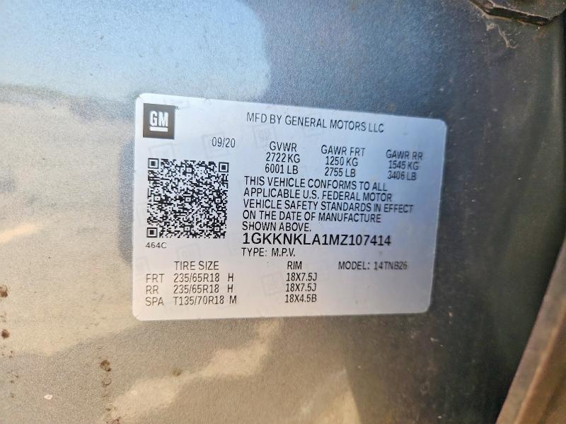Продаж на аукціоні авто 2021 Gmc Acadia, vin: 1GKKNKLA1MZ107414, номер лоту: 49007106