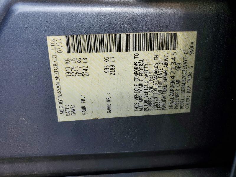 Продаж на аукціоні авто 2012 Nissan Altima, vin: 1N4AL2AP0CN421345, номер лоту: 49326806
