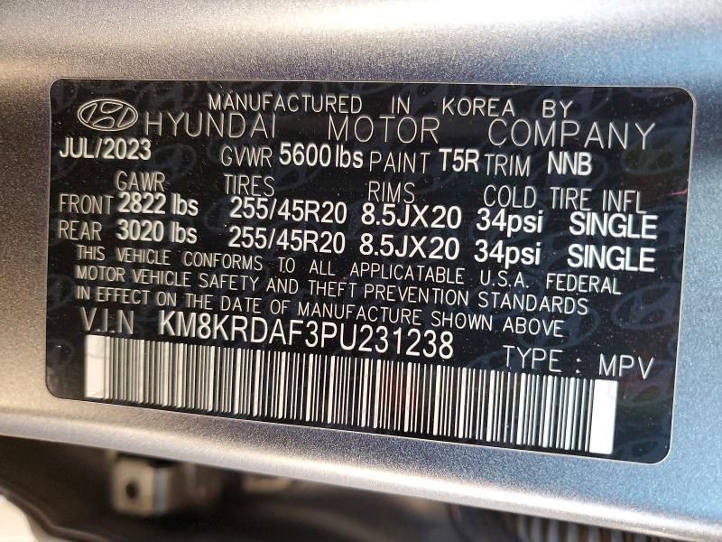 2023 Hyundai Ioniq 5 მანქანა იყიდება აუქციონზე, vin: KM8KRDAF3PU231238, აუქციონის ნომერი: 50415946