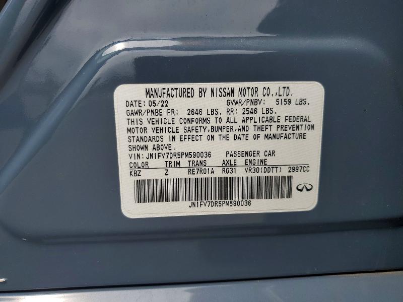 Auction sale of the 2023 Infiniti Q50, vin: JN1FV7DR5PM590036, lot number: 51258956