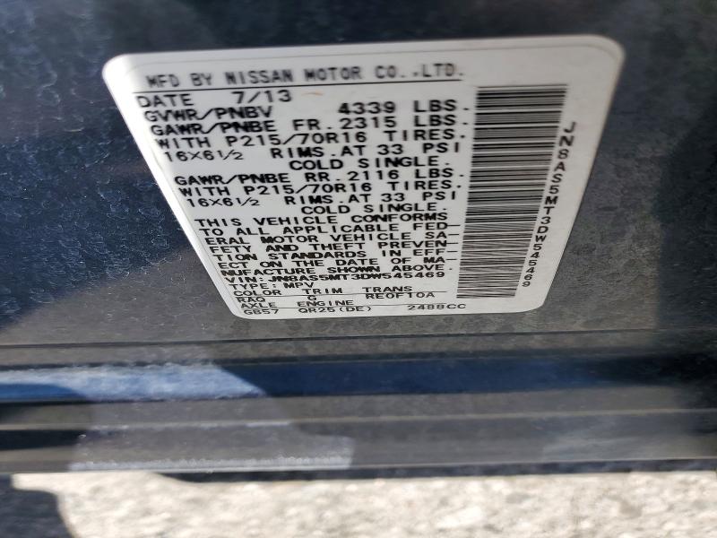 Продаж на аукціоні авто 2013 Nissan Rogue, vin: JN8AS5MT3DW545469, номер лоту: 50356606
