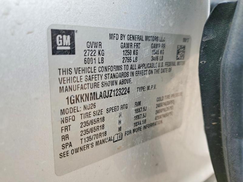 Продаж на аукціоні авто 2018 Gmc Acadia, vin: 1GKKNMLA0JZ123224, номер лоту: 51969556