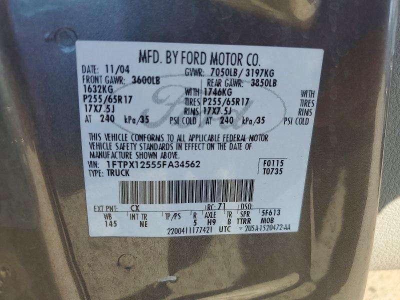 Продажа на аукционе авто 2005 Ford F150, vin: 1FTPX12555FA34562, номер лота: 49928206