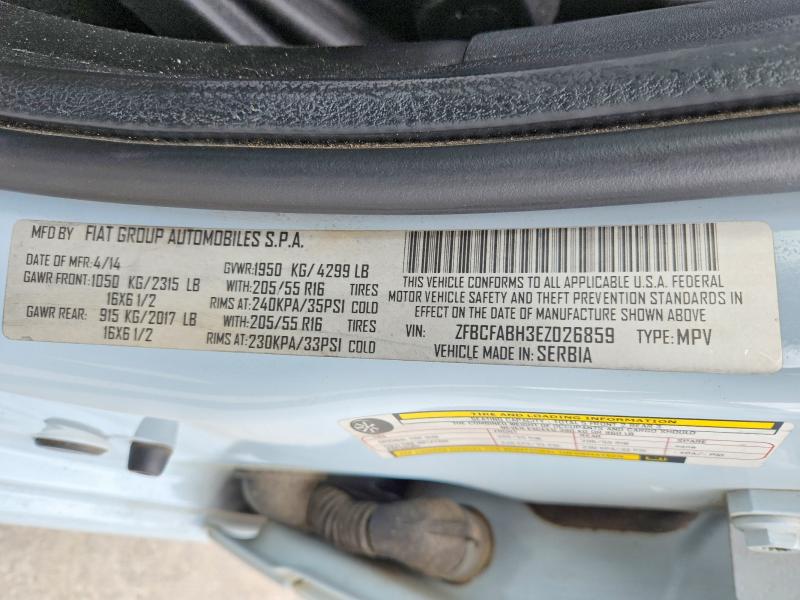2014 Fiat 500l მანქანა იყიდება აუქციონზე, vin: ZFBCFABH3EZ026859, აუქციონის ნომერი: 49269876