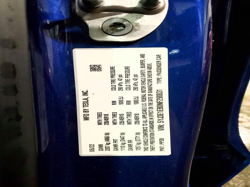 49393146 :رقم المزاد ، 5YJ3E1EB0NF290831 vin ، 2022 Tesla Model 3 مزاد بيع