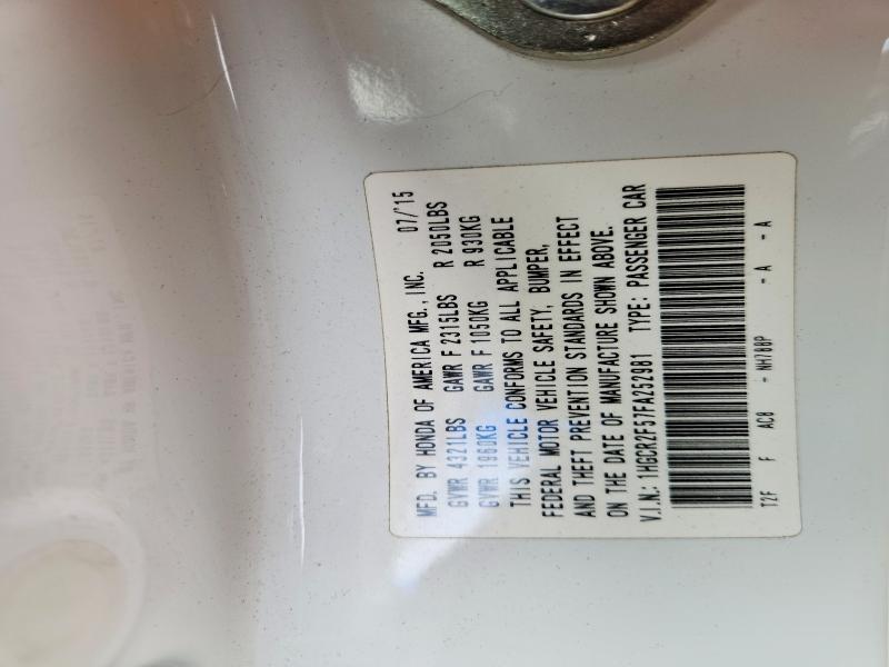 51445506 :رقم المزاد ، 1HGCR2F57FA252981 vin ، 2015 Honda Accord مزاد بيع