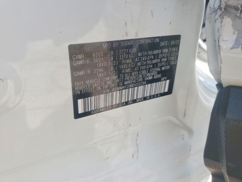 Aukcja sprzedaży 2021 Subaru Ascent, vin: 4S4WMAFD8M3450266, numer aukcji: 50364976