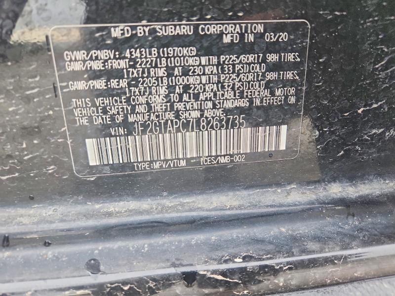 Продажа на аукционе авто 2020 Subaru Crosstrek, vin: JF2GTAPC7L8263735, номер лота: 51330786